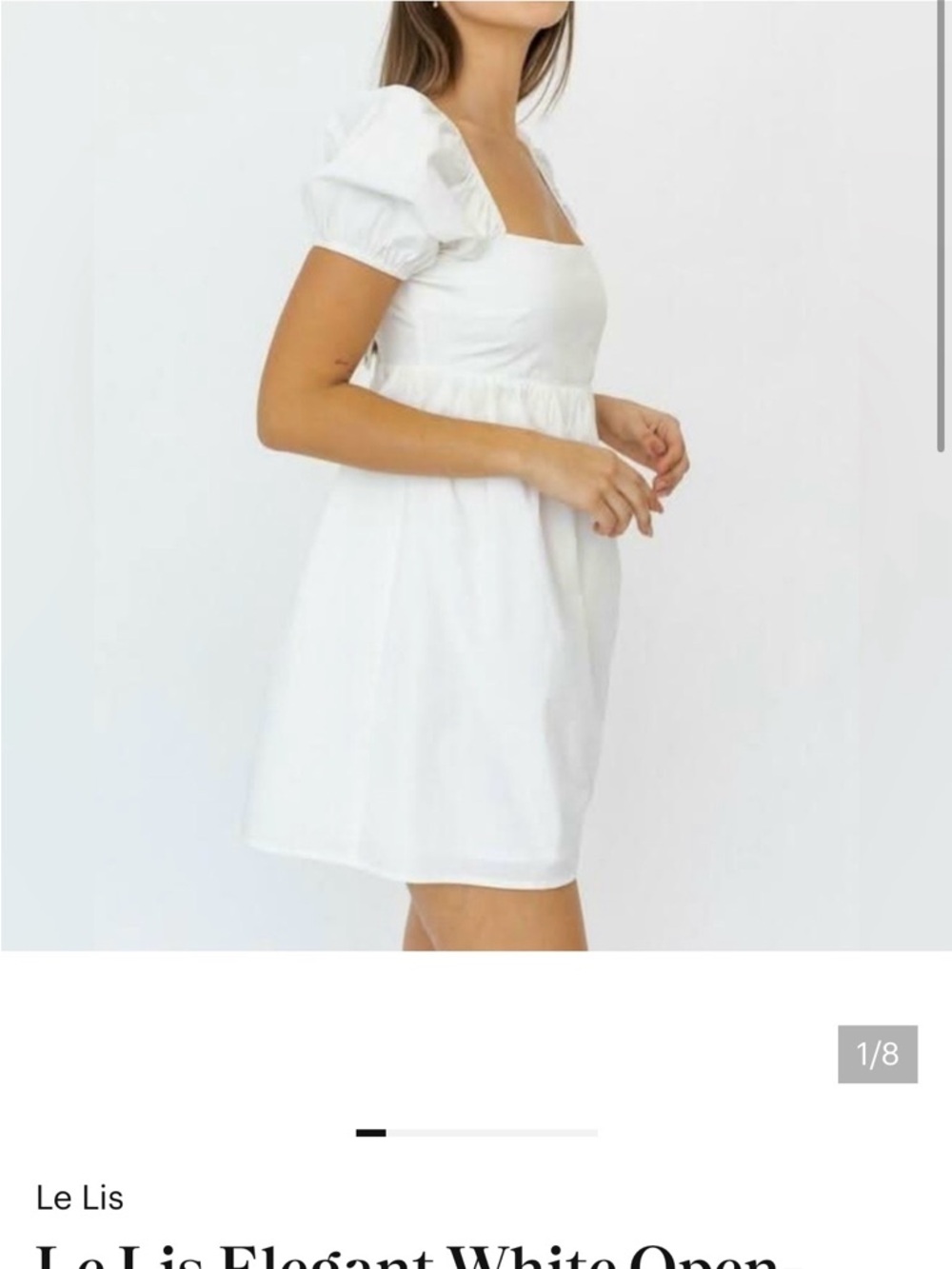 Le Lis White Square Neck Mini Dress with Puff Sleeves